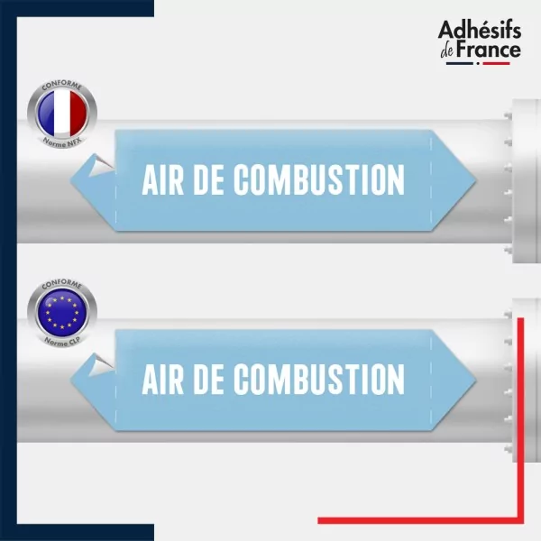 Vinyle adhésif de Tuyauterie norme NFX ou CLP - Air de combustion
