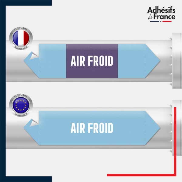 Vinyle adhésif de Tuyauterie norme NFX ou CLP - Air froid