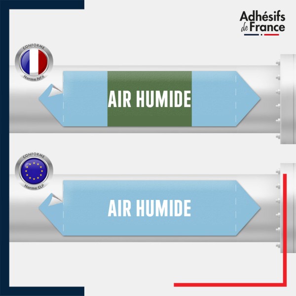 Vinyle adhésif de Tuyauterie norme NFX ou CLP - Air humide