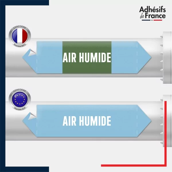 Vinyle adhésif de Tuyauterie norme NFX ou CLP - Air humide