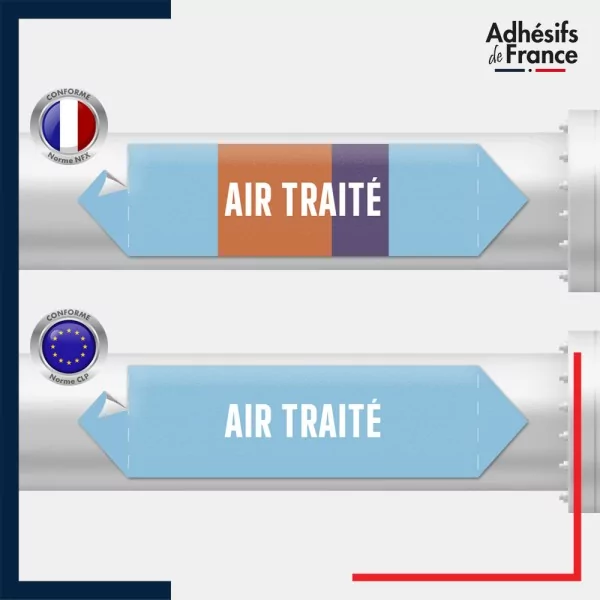 Vinyle adhésif de Tuyauterie norme NFX ou CLP - Air traité