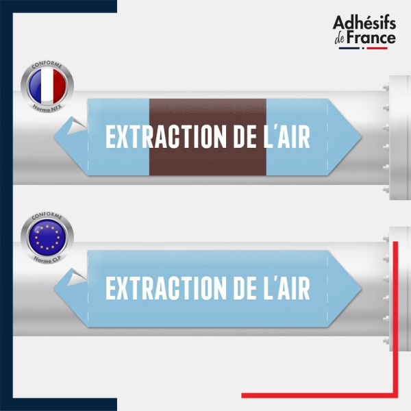 Vinyle adhésif de Tuyauterie norme NFX ou CLP - Extraction de l'air