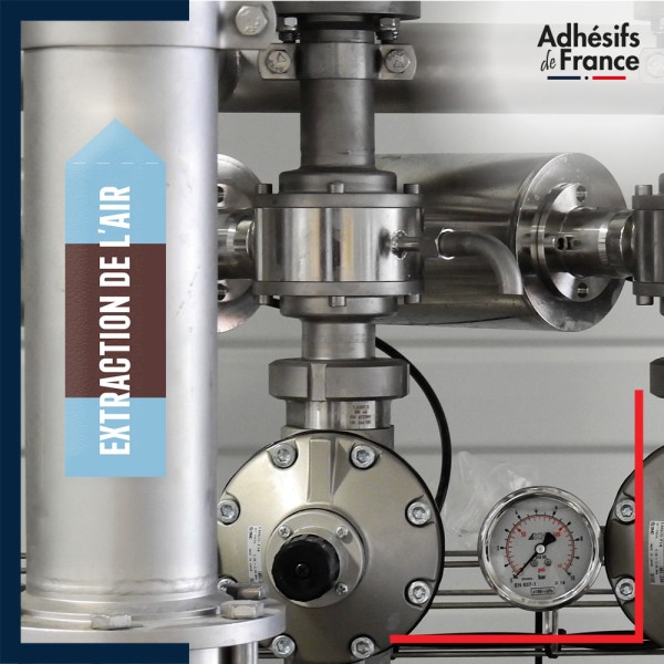 Marqueur tuyauterie norme française NFX air - adhésif laminé colle forte - Extraction de l'air