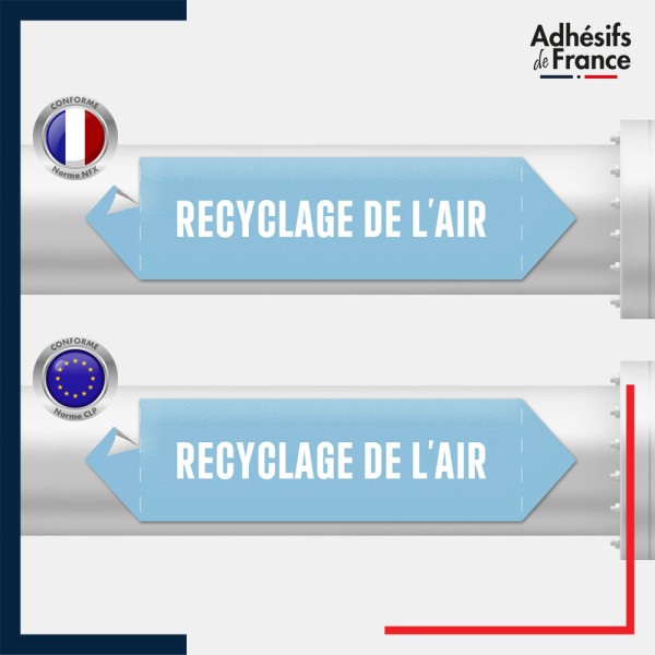 Vinyle adhésif de Tuyauterie norme NFX ou CLP - Recyclage de l'air