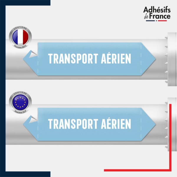 Vinyle adhésif de Tuyauterie norme NFX ou CLP - Transport aérien