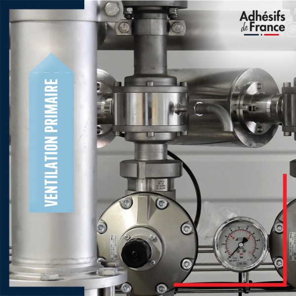 Marqueur tuyauterie air - adhésif laminé colle forte - Ventilation primaire