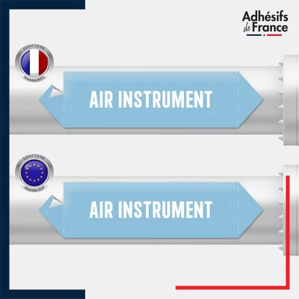 Vinyle adhésif de Tuyauterie norme NFX ou CLP - Air instrument