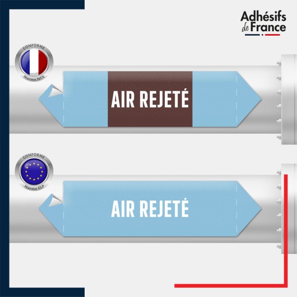 Vinyle adhésif de Tuyauterie norme NFX ou CLP - Air rejeté