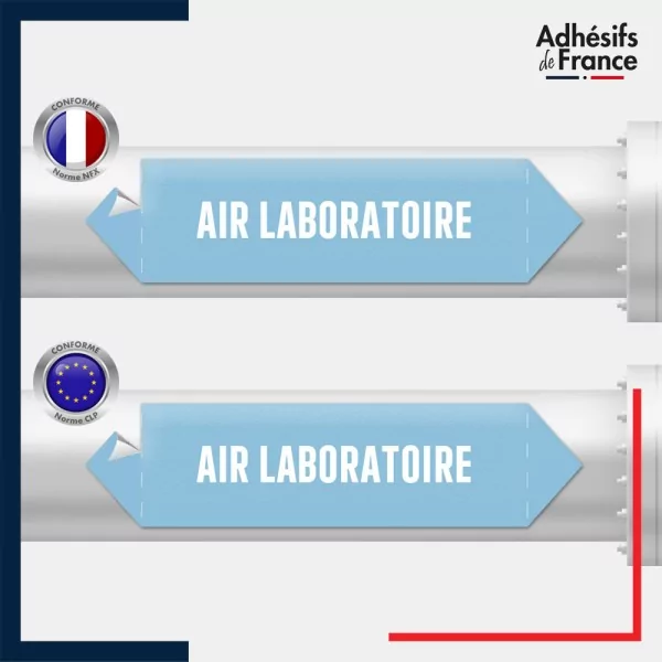 Vinyle adhésif de Tuyauterie norme NFX ou CLP - Air laboratoire