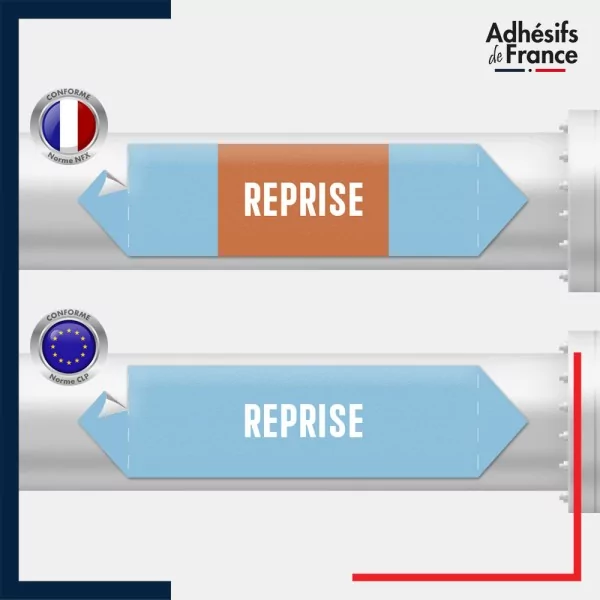 Vinyle adhésif de Tuyauterie norme NFX ou CLP - Reprise