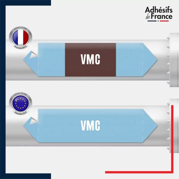 Vinyle adhésif de Tuyauterie norme NFX ou CLP - VMC