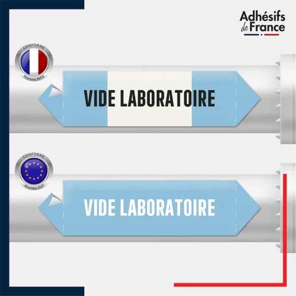 Vinyle adhésif de Tuyauterie norme NFX ou CLP - Vide laboratoire