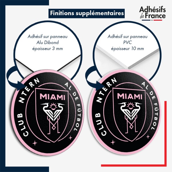 sticker sur plaque aluminium dibond ou panneau PVC logo football- Club Miami FC
