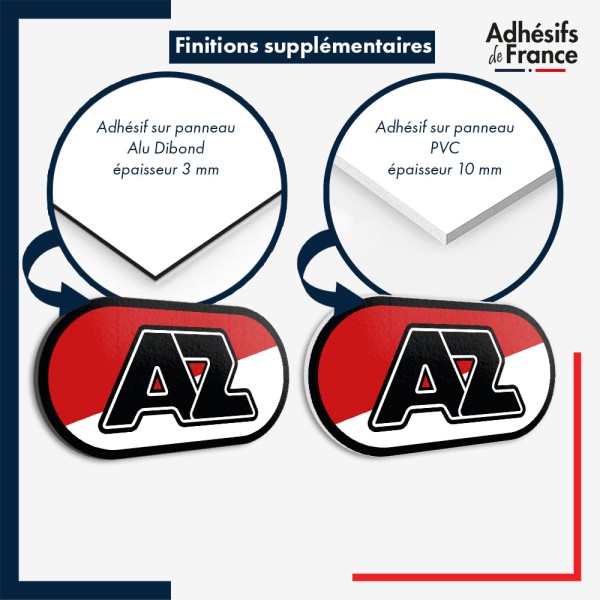 sticker sur plaque aluminium dibond ou panneau PVC logo football- Club AZ Alkmaar