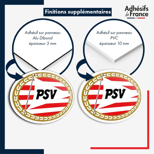 sticker sur plaque aluminium dibond ou panneau PVC logo football- Club PSV Eindhoven