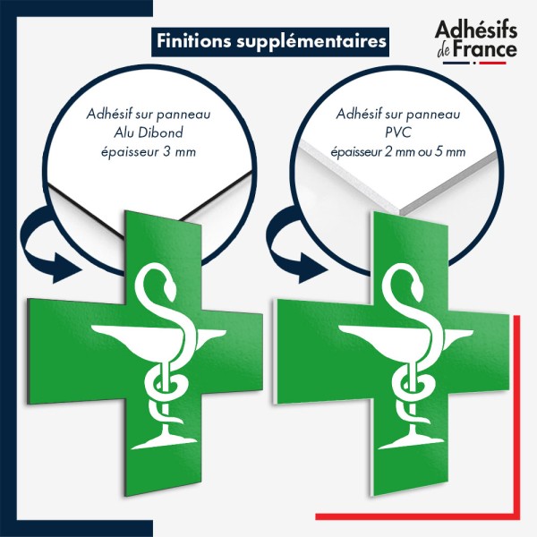 panneau adhésif croix de pharmacie