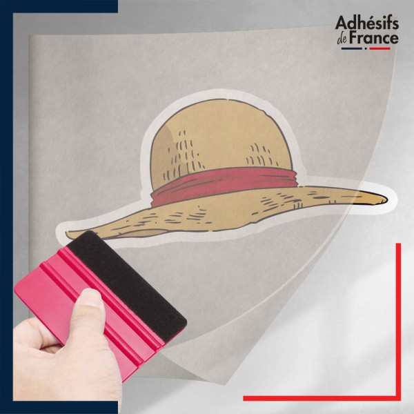 stickers sous film transfert One Piece - Chapeau de paille de Luffy