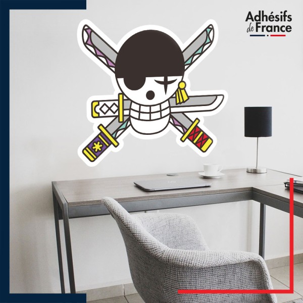 Adhésif grand format One Piece - Jolly Roger de Roronoa Zoro