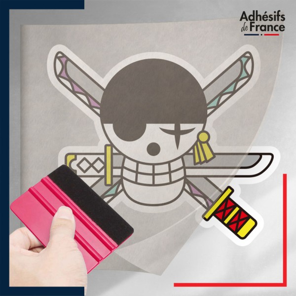 stickers sous film transfert One Piece - Jolly Roger de Roronoa Zoro