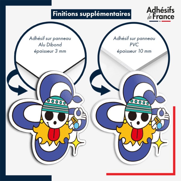 sticker sur plaque aluminium dibond ou panneau PVC One Piece - Jolly Roger de Nami