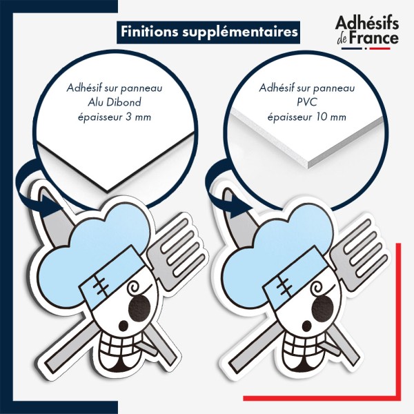 sticker sur plaque aluminium dibond ou panneau PVC One Piece - Jolly Roger de Sanji