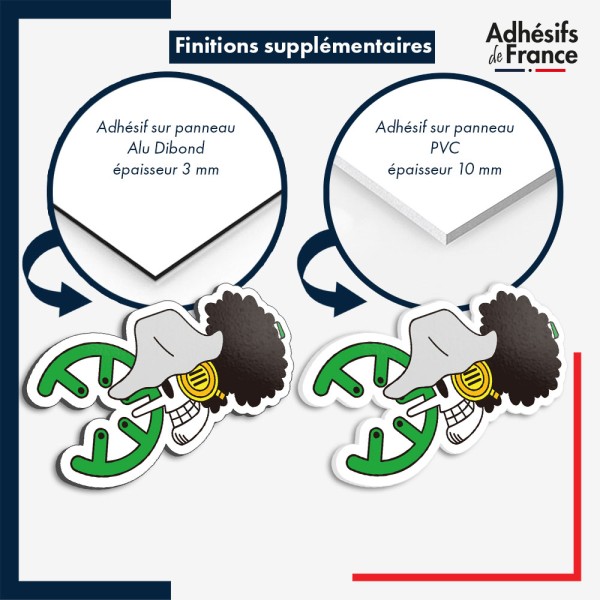 sticker sur plaque aluminium dibond ou panneau PVC One Piece - Jolly Roger de Usopp