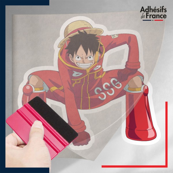 stickers sous film transfert One Piece - Luffy tenue SSG