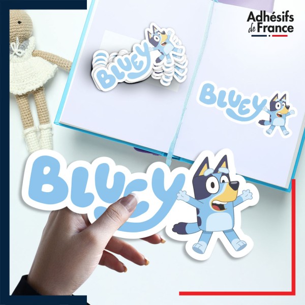 autocollant petit format Bluey - Logo Bluey