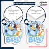 sticker sur plaque aluminium dibond ou panneau PVC Bluey - Logo Bluey et Bingo
