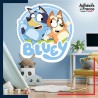 Adhésif murale chambre grand format Bluey - Logo Bluey et Bingo