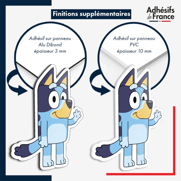 sticker sur plaque aluminium dibond ou panneau PVC Bluey - Bluey