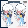 sticker sur plaque aluminium dibond ou panneau PVC Bluey - Bluey et son jouet