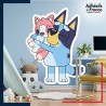 Adhésif murale chambre grand format Bluey - Bluey et son jouet