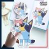 autocollant petit format Bluey - Bluey et son jouet