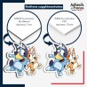 sticker sur plaque aluminium dibond ou panneau PVC Bluey - Bluey et Bingo dansant