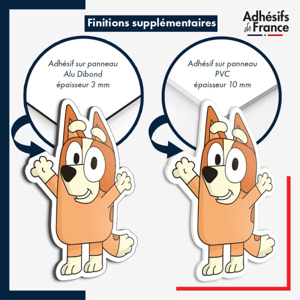 sticker sur plaque aluminium dibond ou panneau PVC Bluey - Bingo