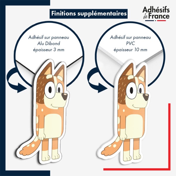 sticker sur plaque aluminium dibond ou panneau PVC Bluey - Chilli