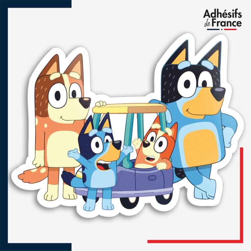 Sticker autocollant Bluey - Bluey et sa famille