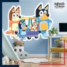 Adhésif murale chambre grand format Bluey - Bluey et sa famille