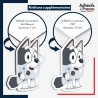 sticker sur plaque aluminium dibond ou panneau PVC Bluey - Muffin salut