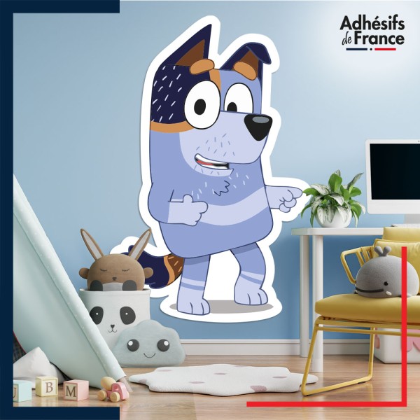 Adhésif murale chambre grand format Bluey - Oncle Stripe