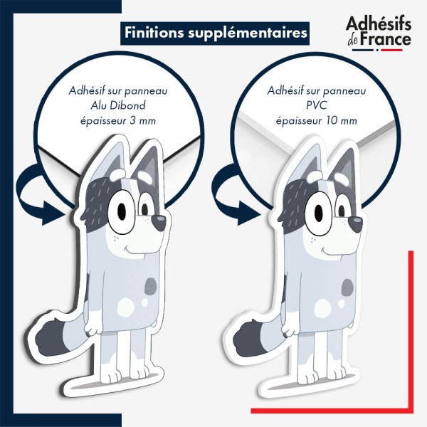 sticker sur plaque aluminium dibond ou panneau PVC Bluey - Tante Trixie