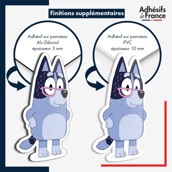 sticker sur plaque aluminium dibond ou panneau PVC Bluey - Grand-mère Nana