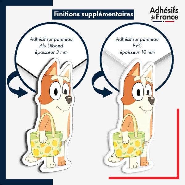 sticker sur plaque aluminium dibond ou panneau PVC Bluey - Tante Brandy