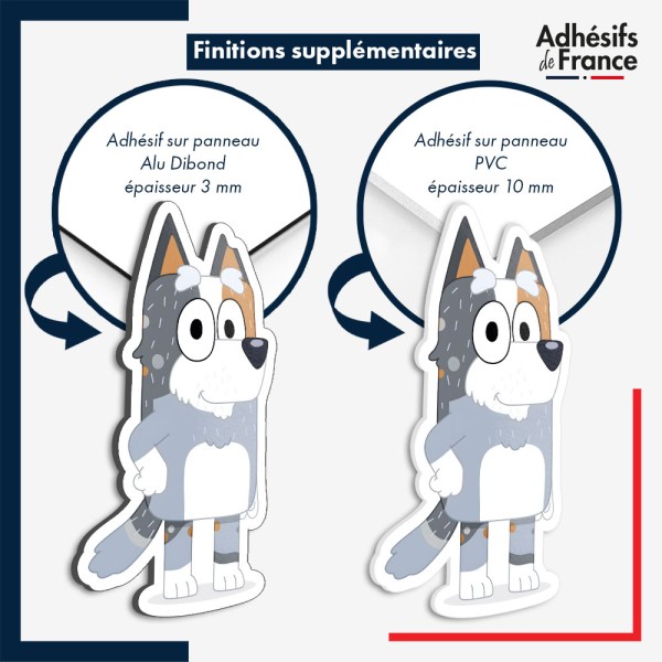 sticker sur plaque aluminium dibond ou panneau PVC Bluey - Grand-père Bob