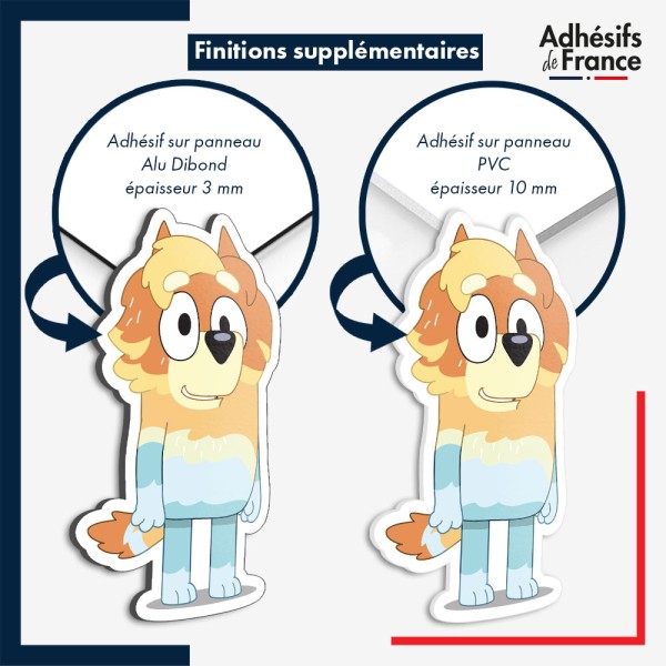 sticker sur plaque aluminium dibond ou panneau PVC Bluey - Oncle Rad