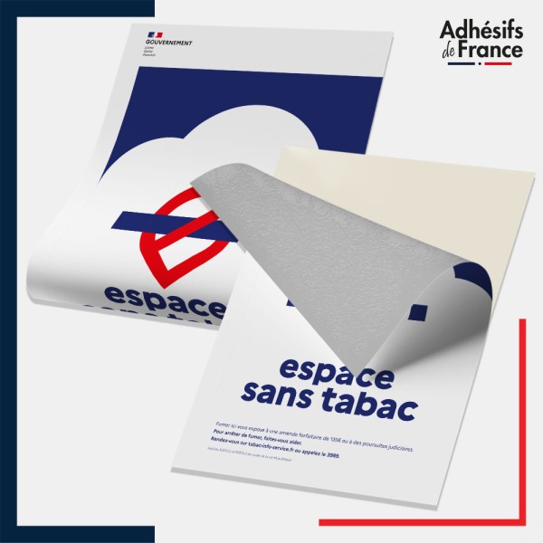 Adhésif Espace sans tabac – panneau conforme au décret 2025-582, lutte contre le tabagisme.