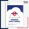 Affichage réglementaire Périmètre sans tabac – panneau conforme décret 2025-582, lutte contre le tabagisme, adhésif ou panneau.