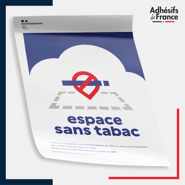 Affiche papier Périmètre sans tabac – panneau conforme au décret 2025-582, lutte contre le tabagisme.