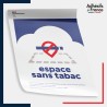 Affiche papier Périmètre sans tabac – panneau conforme au décret 2025-582, lutte contre le tabagisme.